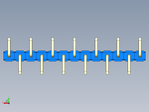 彩色公排针 100mil 2.54mm 系列-DS1022_blue_13p_100mil_Type_SMT_R1_rev1.0后视缩略图