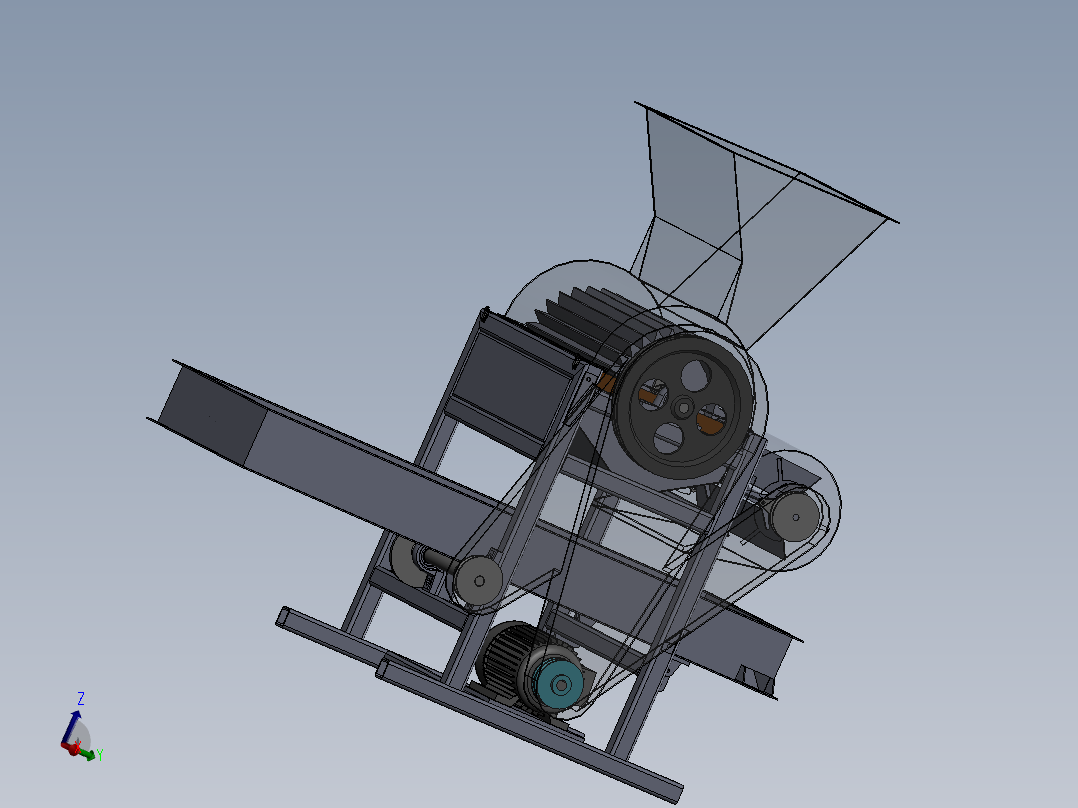 花生脱壳机总成 全套模型