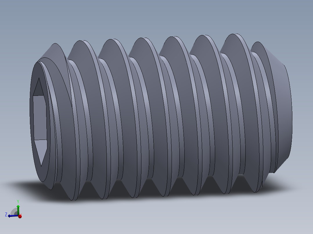 UNC 平头紧定螺钉-UNC SET SCREW 8-32 x0.250.SLDPRT主视图