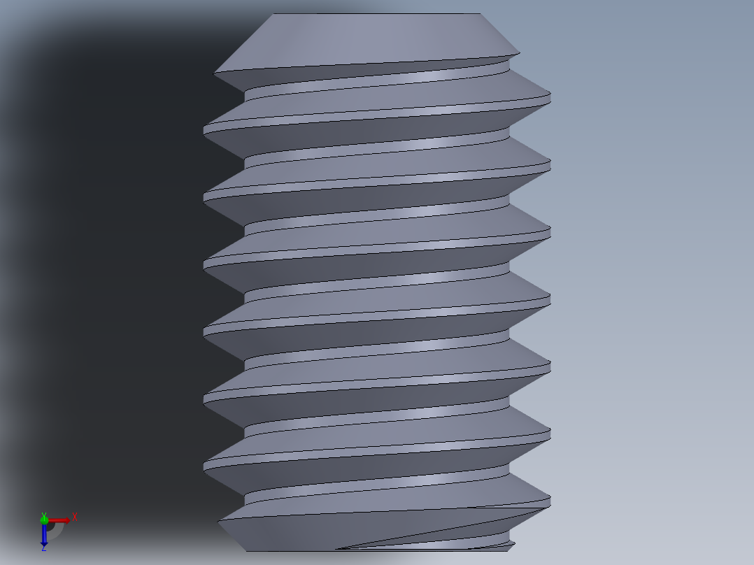UNC 平头紧定螺钉-UNC SET SCREW 8-32 x0.250.SLDPRT俯视图