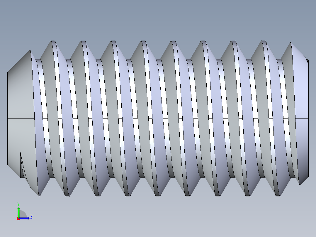 UNC 平头紧定螺钉-UNC SET SCREW 8-32 x0.3125.STEP左视图