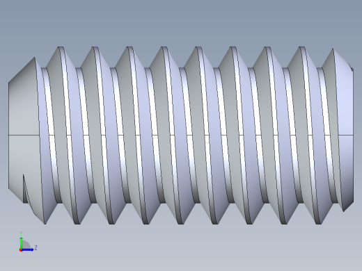 UNC 平头紧定螺钉-UNC SET SCREW 8-32 x0.3125.STEP左视缩略图