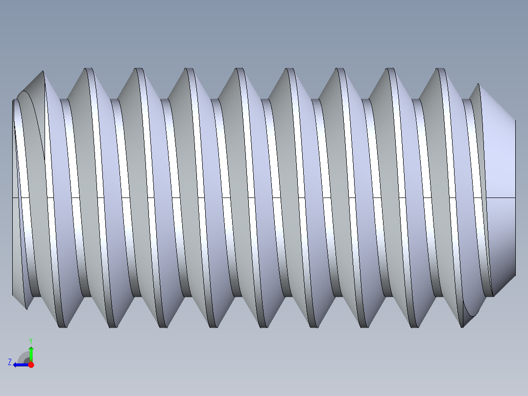 UNC 平头紧定螺钉-UNC SET SCREW 8-32 x0.3125.STEP右视图