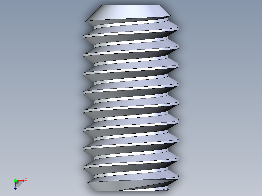 UNC 平头紧定螺钉-UNC SET SCREW 8-32 x0.3125.STEP俯视图