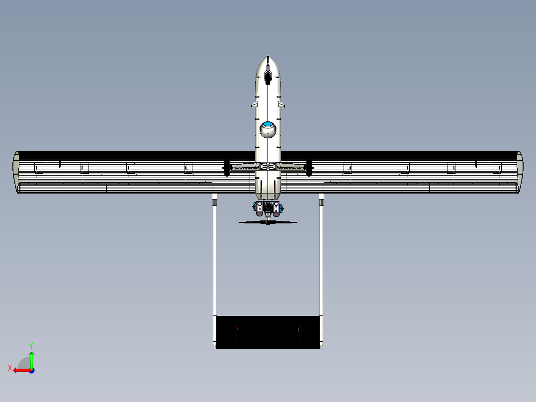 汽油无人机后视图
