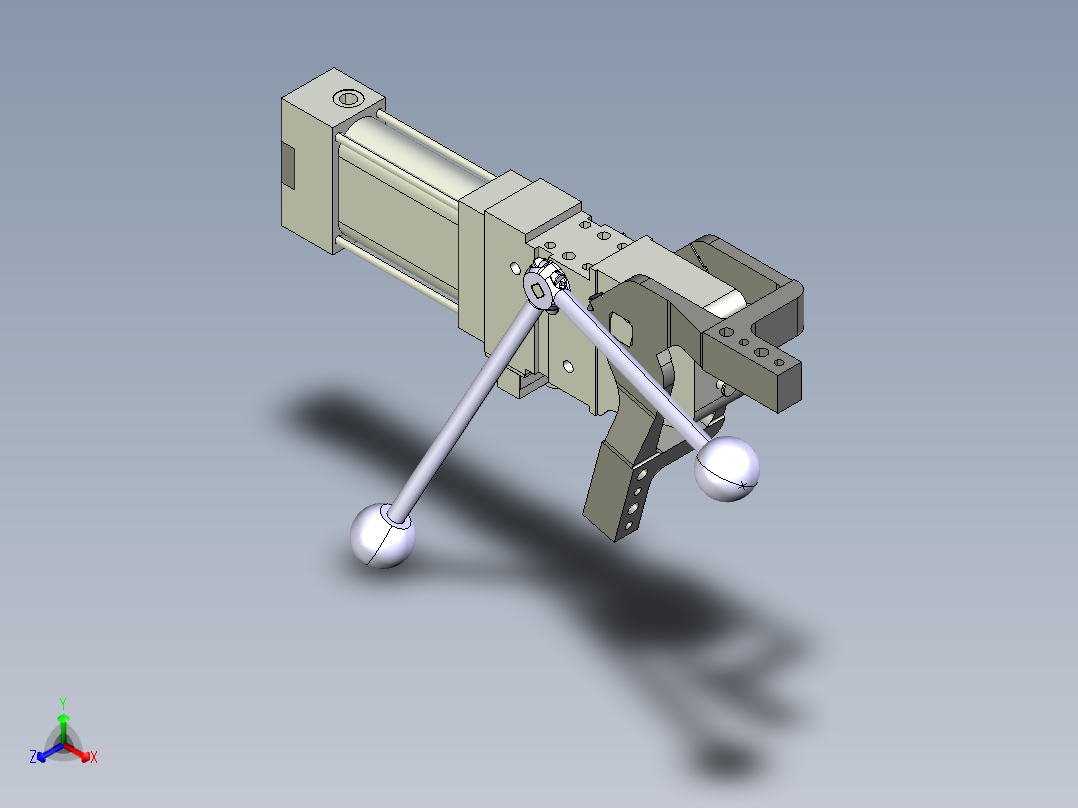 德克斯TUNKERS气缸数模V2_50_1_Z_A12_T12_45~105正等轴测图