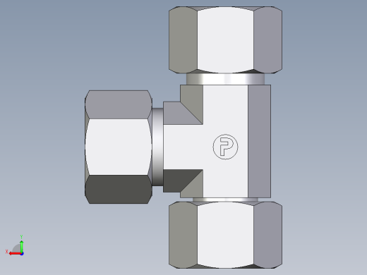 卡套式工业通用硬管接头EO_Swivel_nut_run_tee_EL16ZSCF后视缩略图