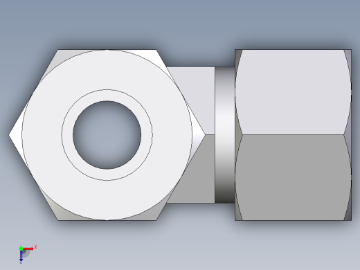 卡套式工业通用硬管接头EO_Swivel_nut_run_tee_EL16ZSCF俯视缩略图