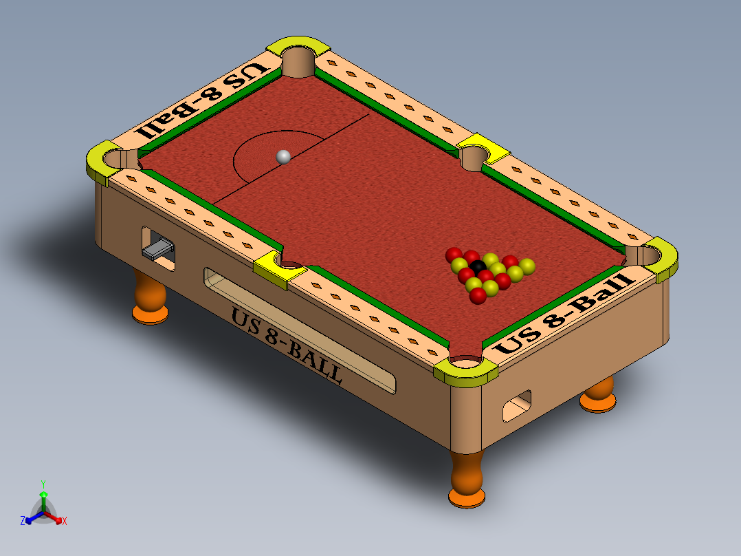 台球桌正等轴测图