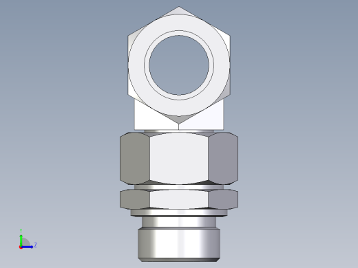 卡套式工业通用硬管接头EO_Assembled_adjustable_standpipe_branch_tee_EVT28LM71左视缩略图