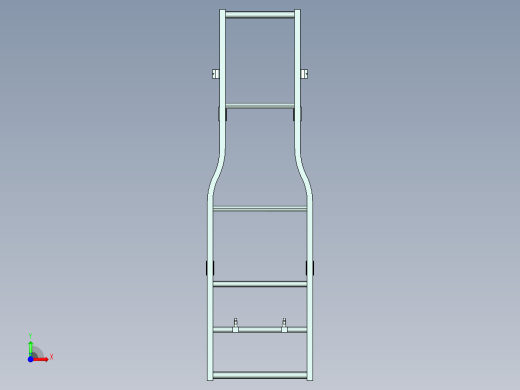 车钢板弹簧机构3d图纸+总装配cad货车底板钢结构弹簧悬架3d模型前视缩略图
