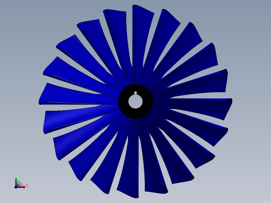 高效燃气轮机叶片---模型格式为 sw前视图