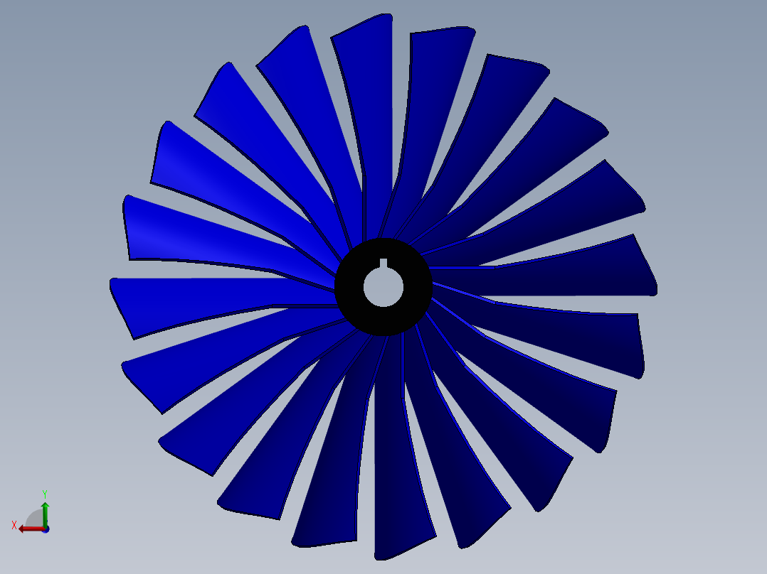 高效燃气轮机叶片---模型格式为 sw后视图