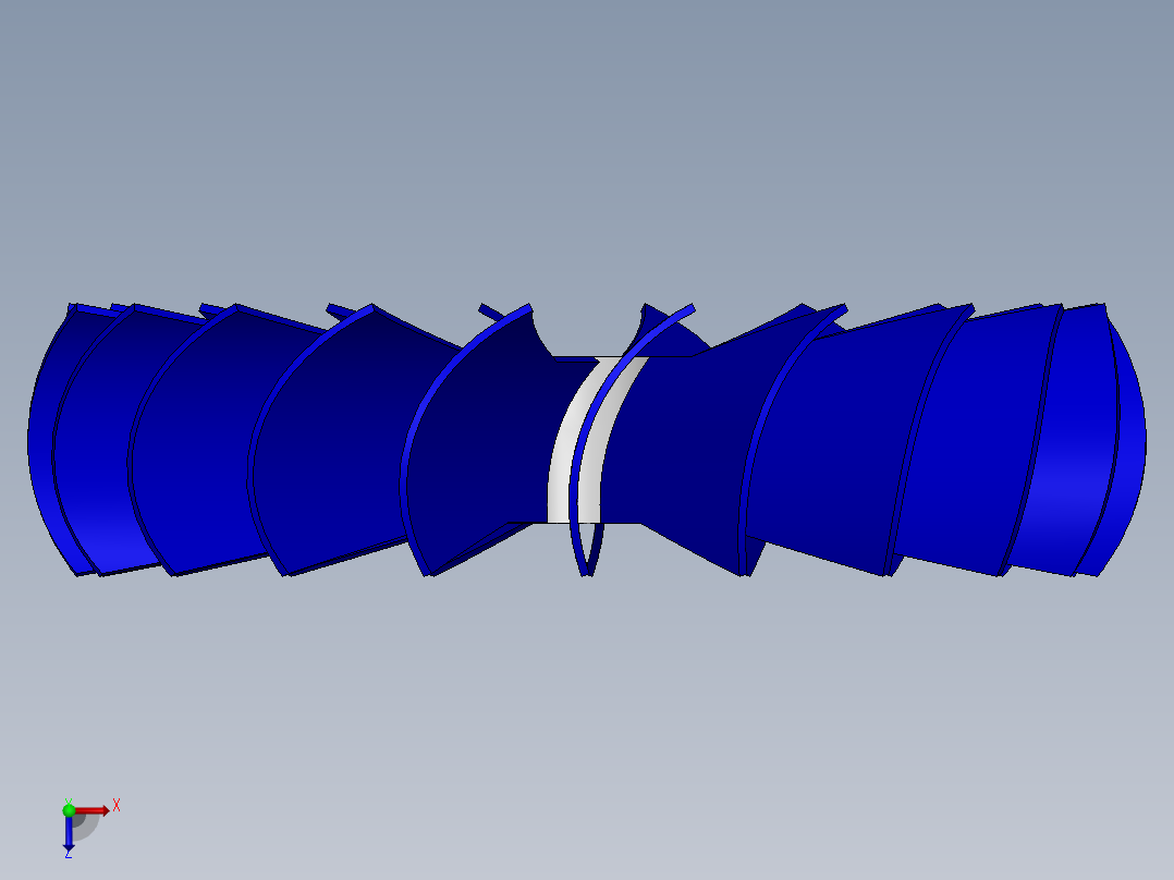 高效燃气轮机叶片---模型格式为 sw俯视图