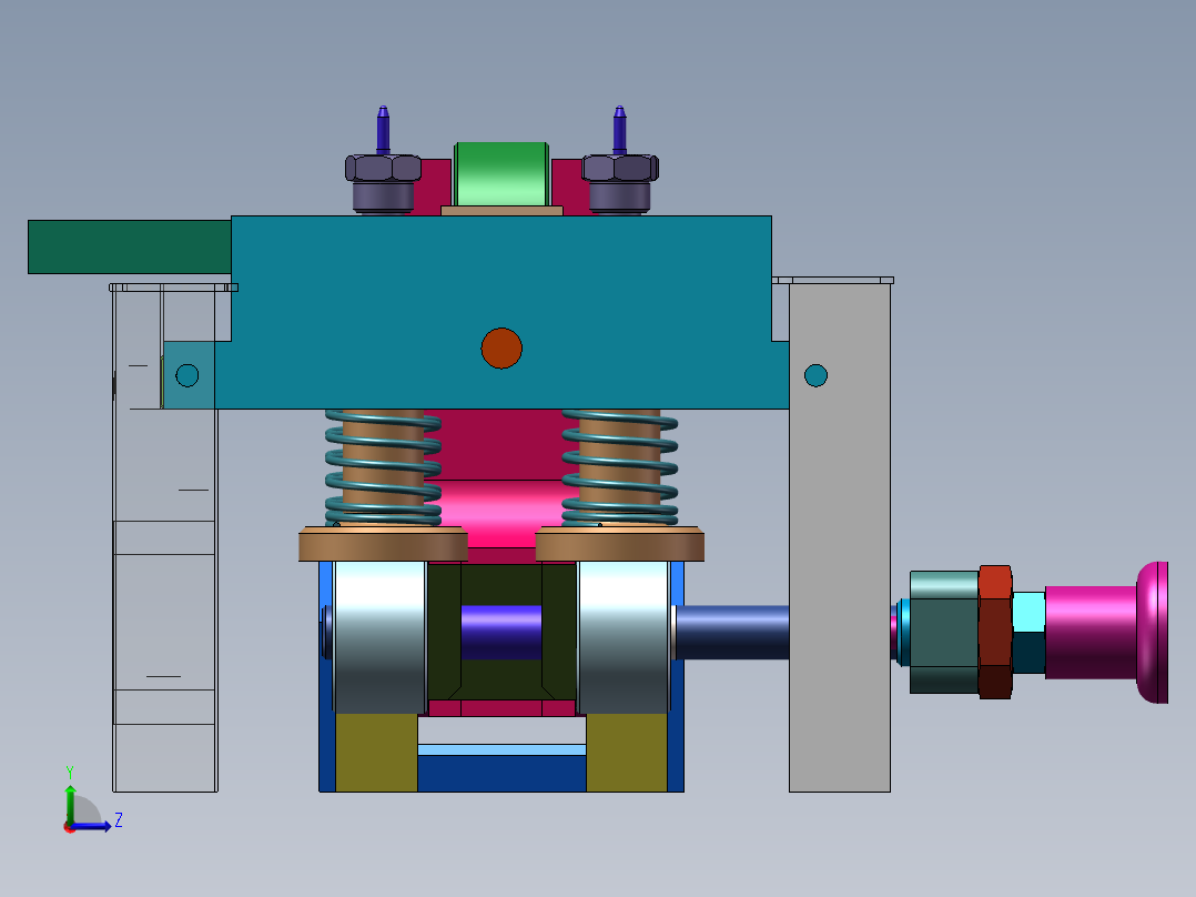带定位针的机械拉料装置sw18可编辑左视图