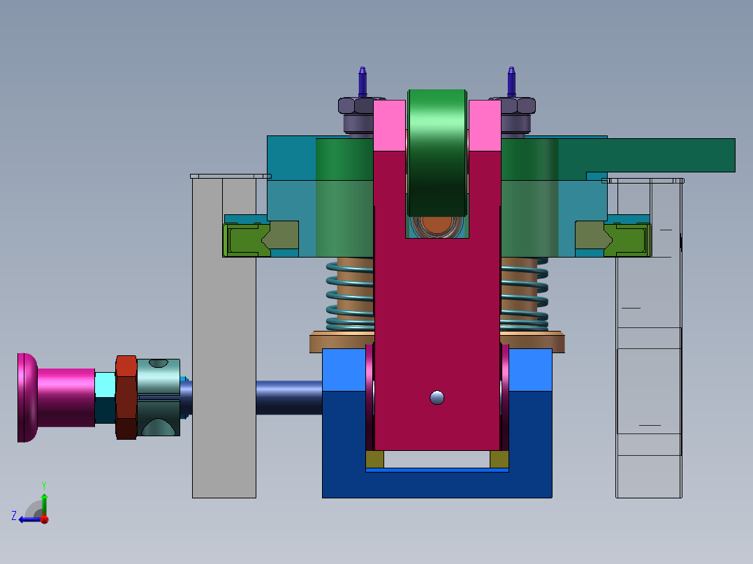带定位针的机械拉料装置sw18可编辑右视图