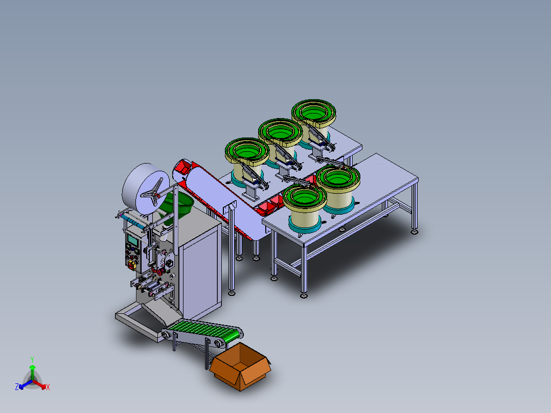 振动盘包装机器sw20正等轴测图