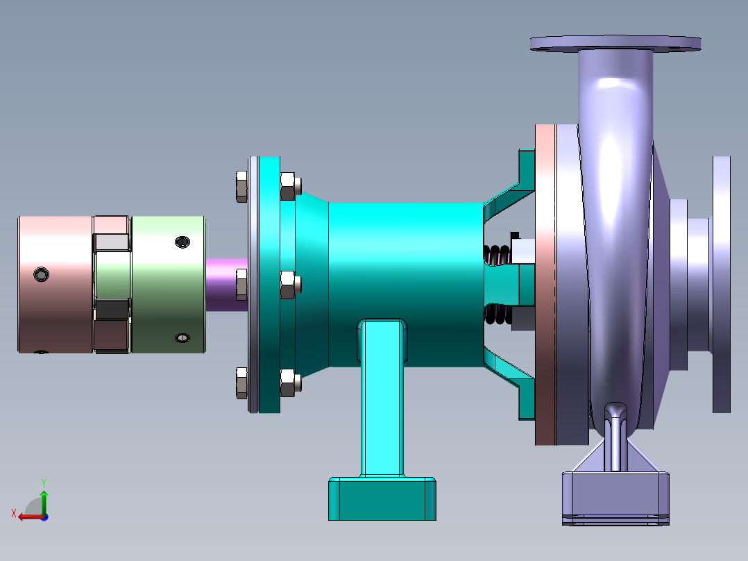 抽水泵模型后视图