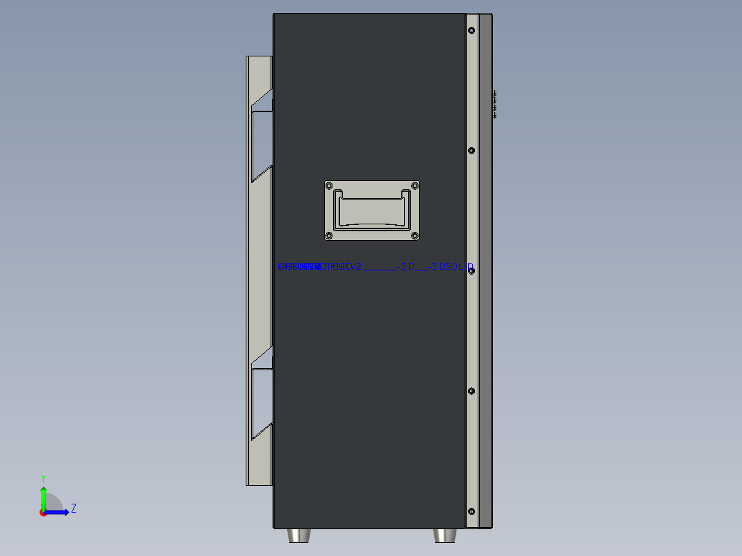 壁挂式储能电池箱左视图