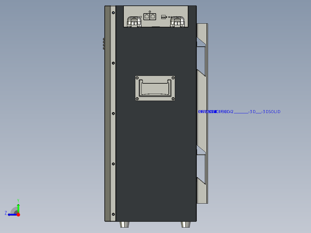 壁挂式储能电池箱右视图