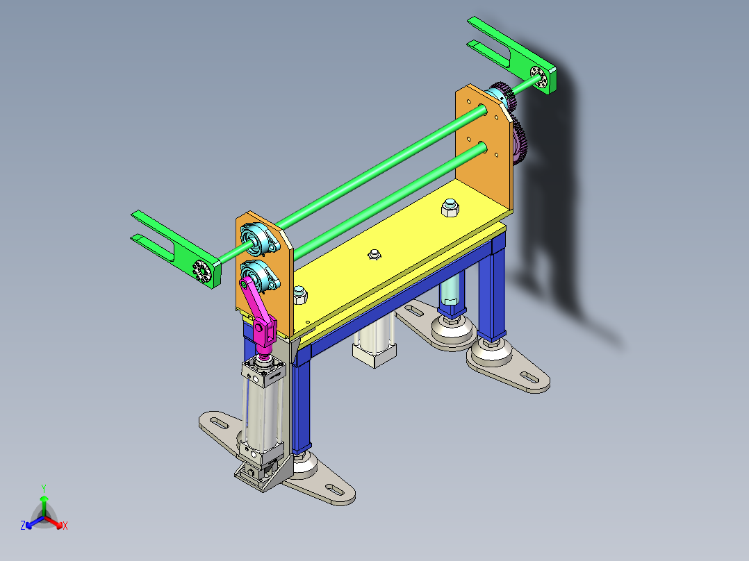 180度翻转装置正等轴测图