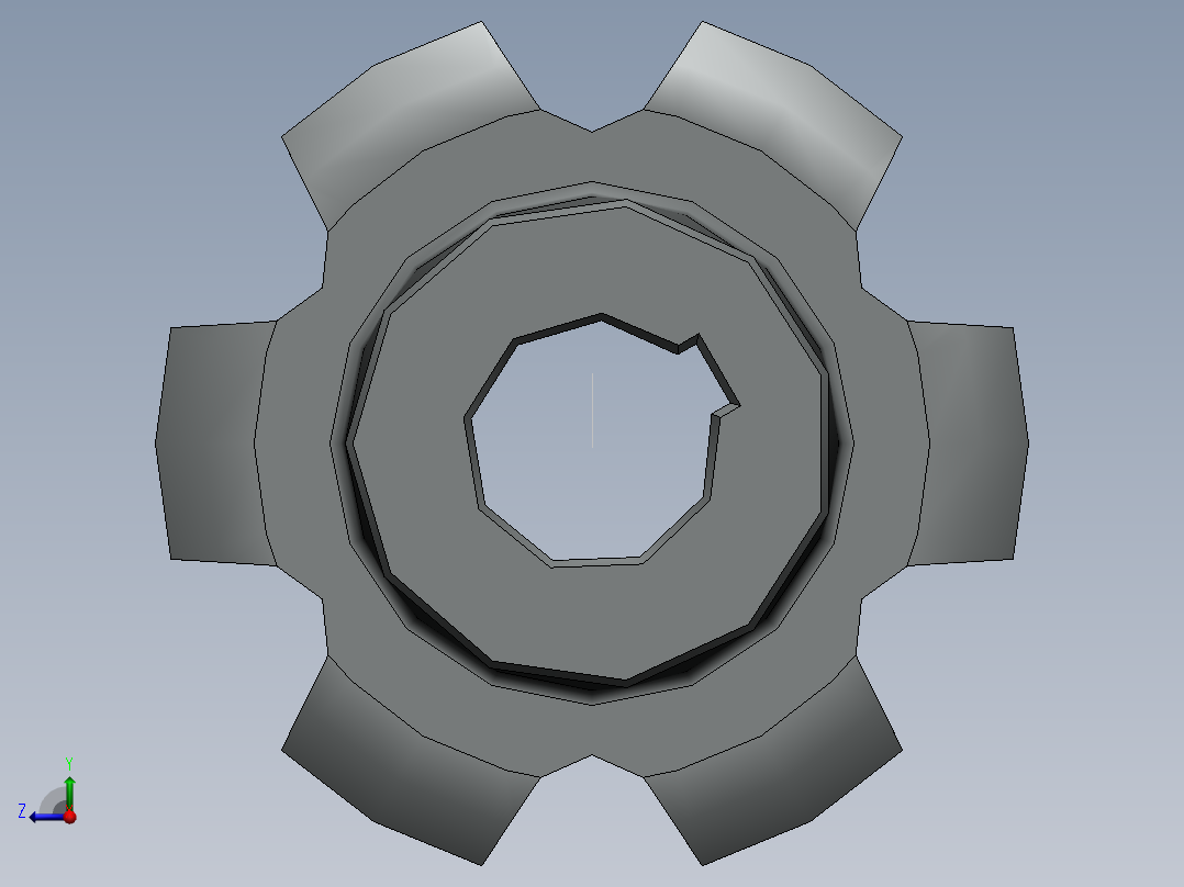 主动链轮（Z=6，P=100）右视图