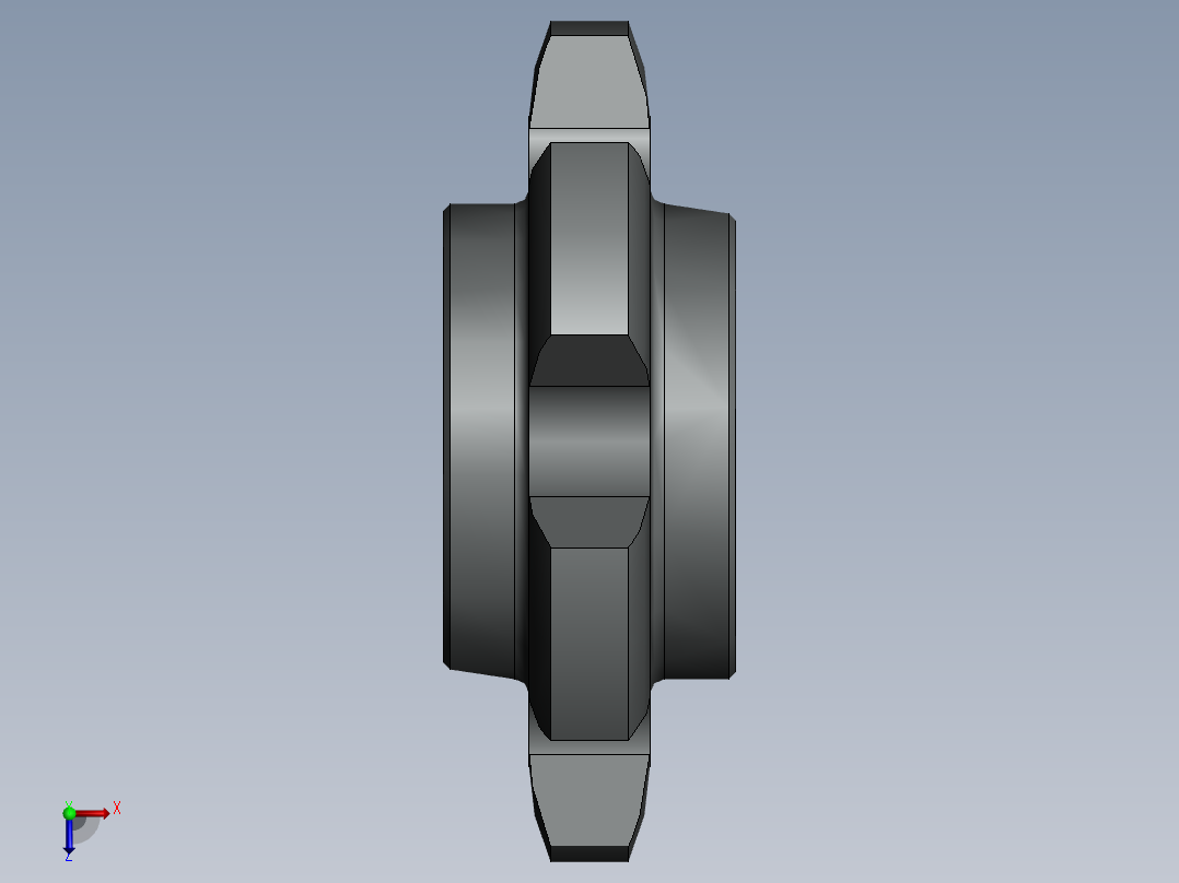 主动链轮（Z=6，P=100）俯视图