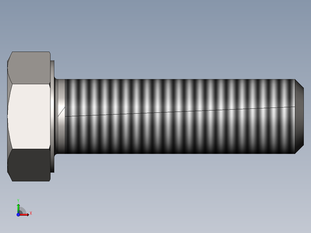 GB／T5781-2000六角头螺栓全螺纹C级M12×40前视图
