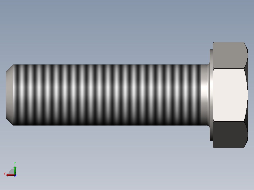 GB／T5781-2000六角头螺栓全螺纹C级M12×40后视图