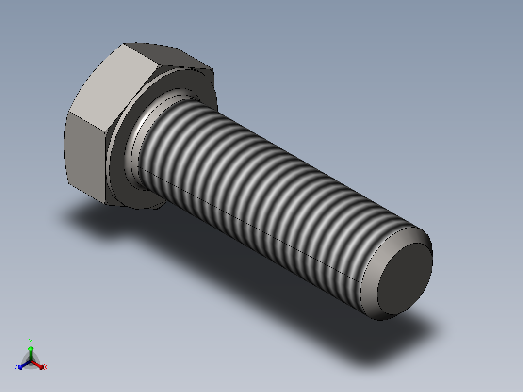 GB／T5781-2000六角头螺栓全螺纹C级M12×40正等轴测图