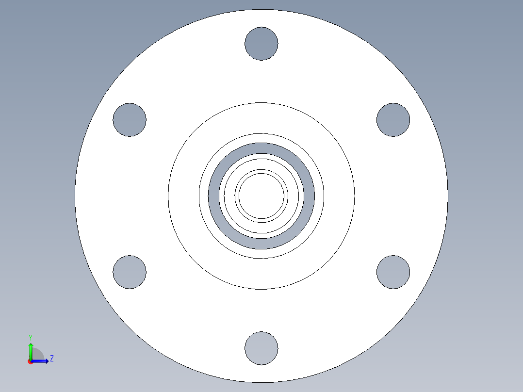 设计机械轴、轴承箱和法兰左视图