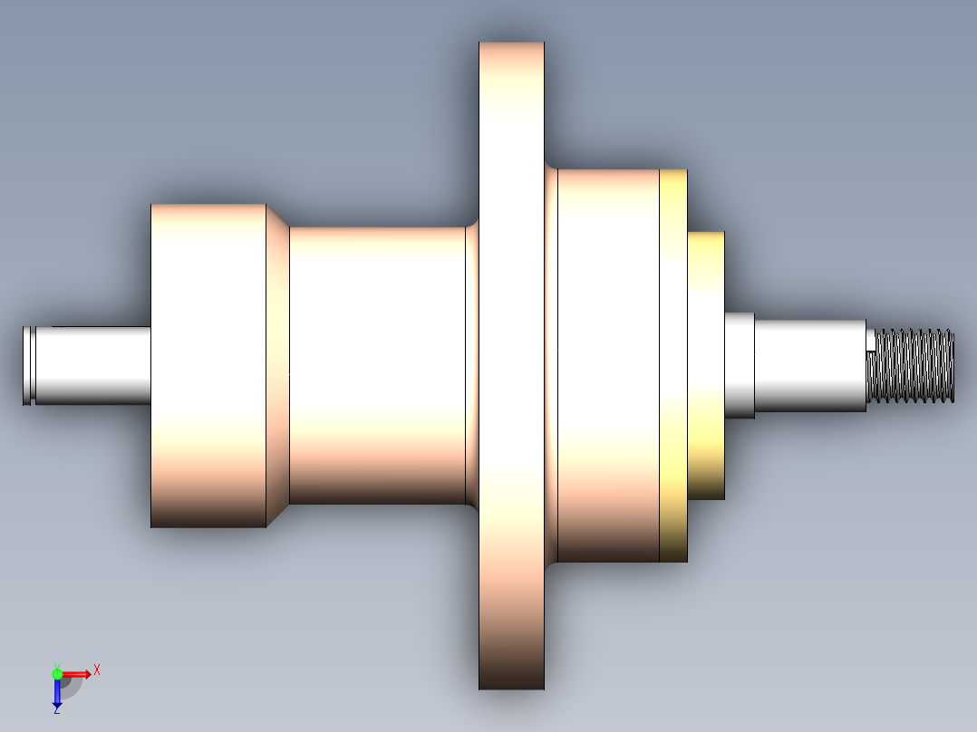 设计机械轴、轴承箱和法兰俯视图