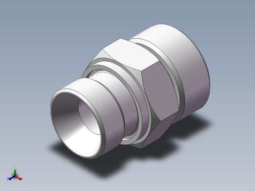 1DM-22-27WD公制螺纹胶垫密封柱端J正等轴测缩略图