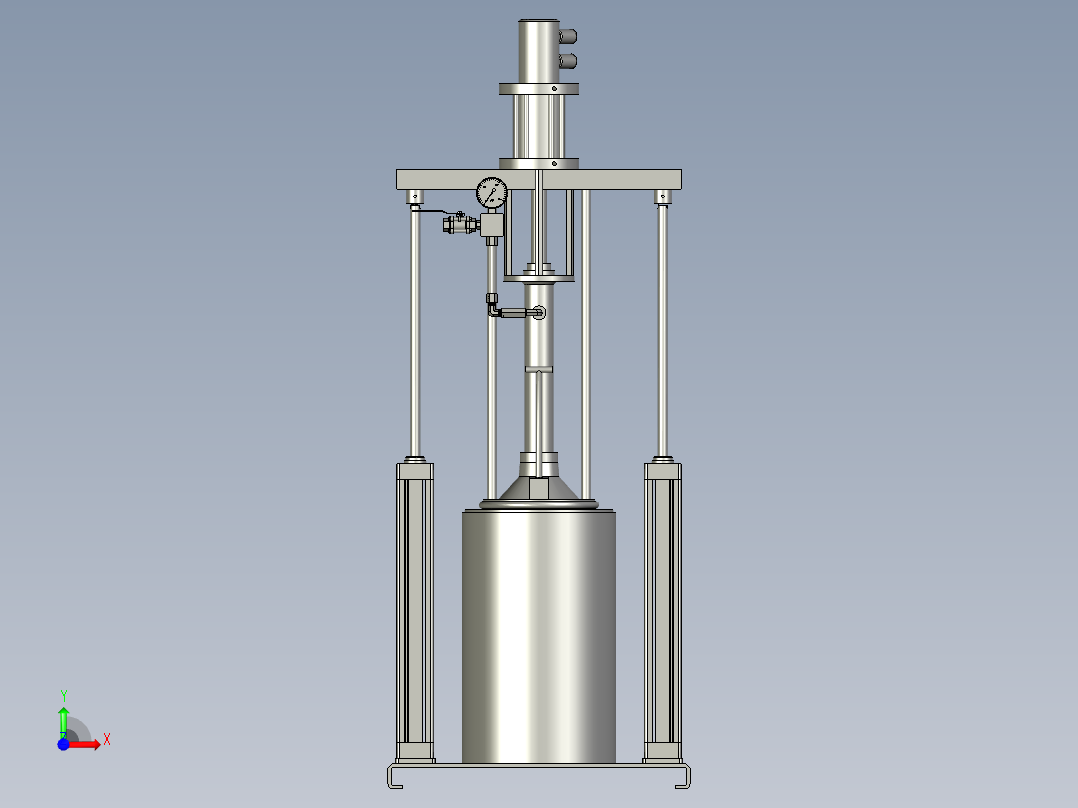 气动双立柱黄油机前视图