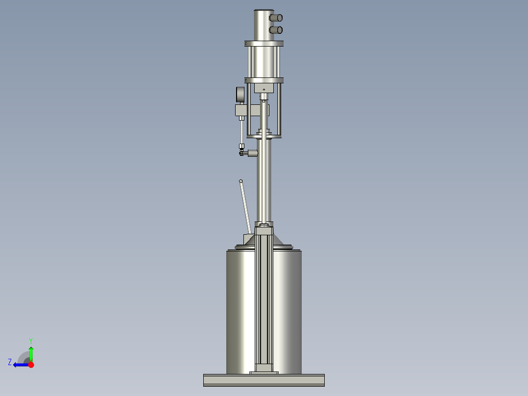 气动双立柱黄油机右视图