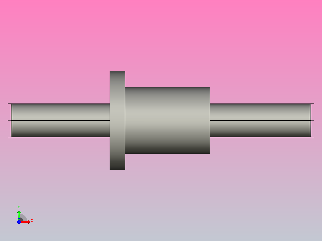 DKF3212-5滚珠丝杆3D模型前视图