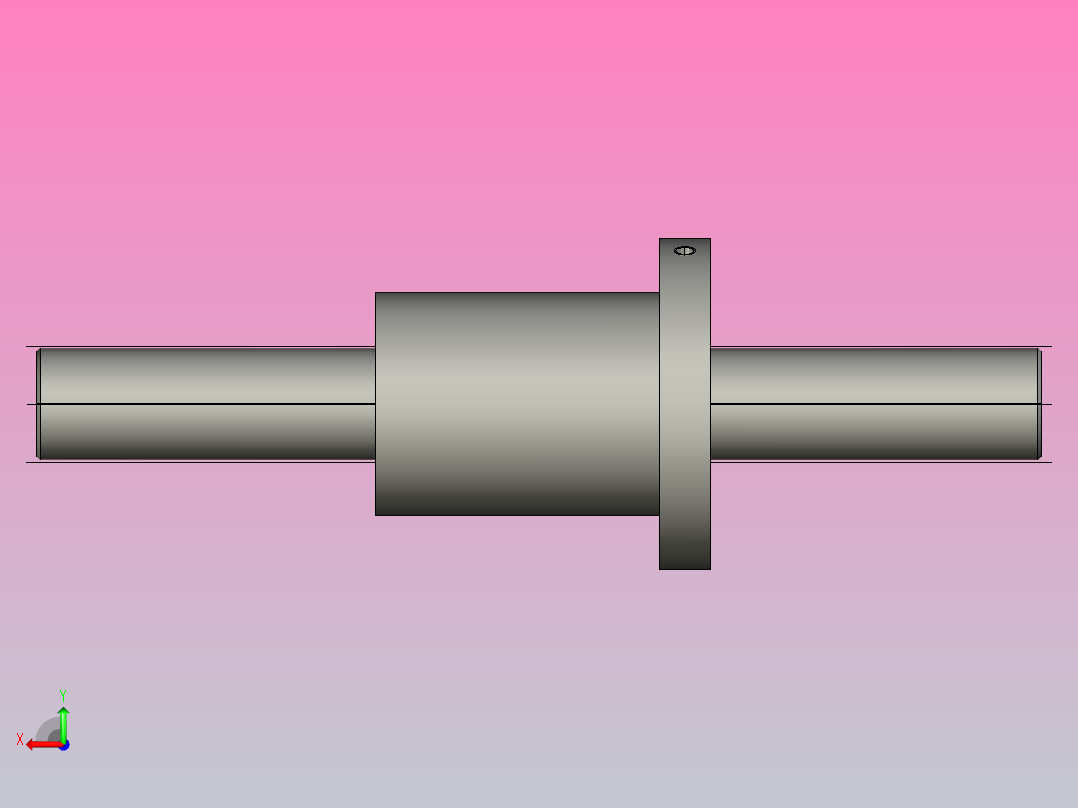 DKF3212-5滚珠丝杆3D模型后视图