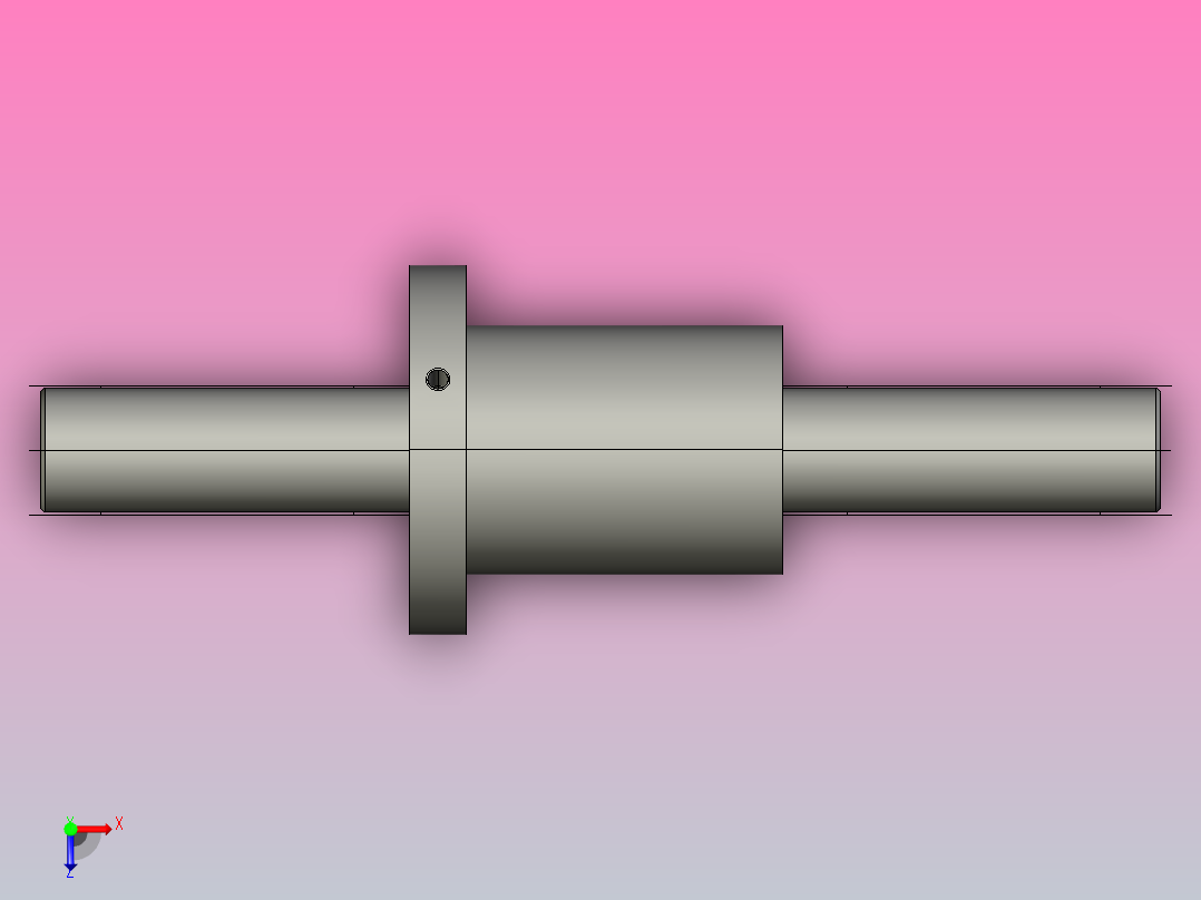 DKF3212-5滚珠丝杆3D模型俯视图