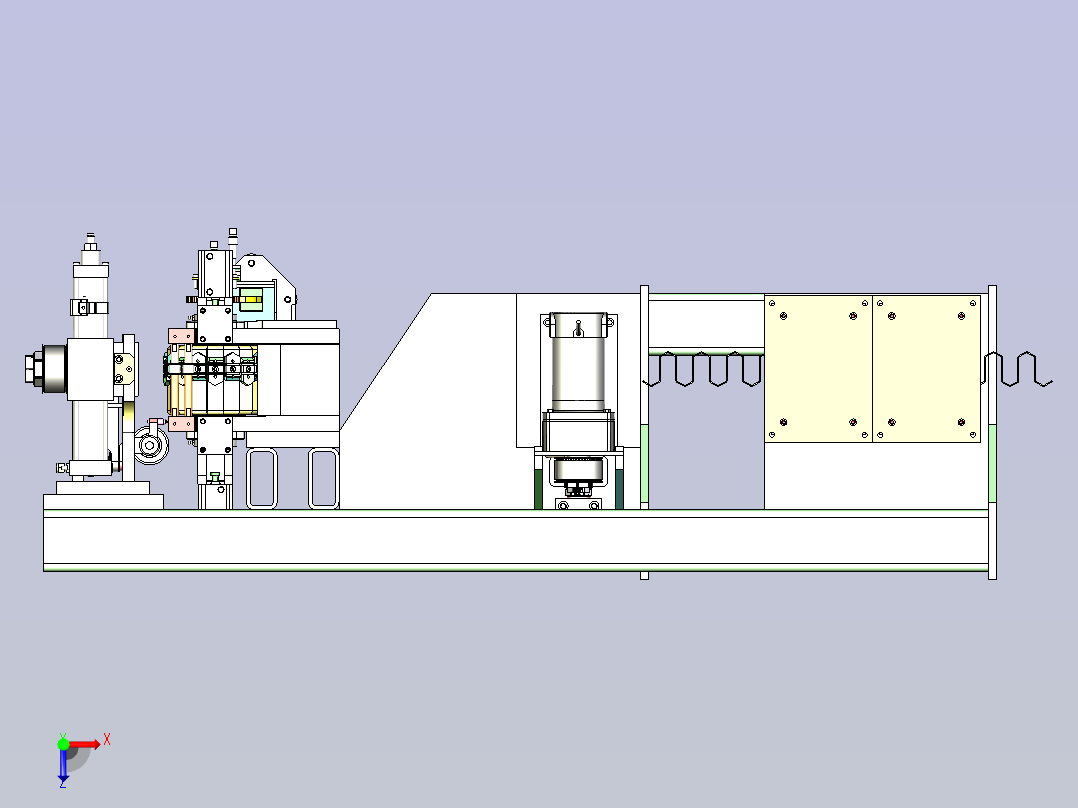 螺旋绕线机工装总成3D图纸三维模型俯视图