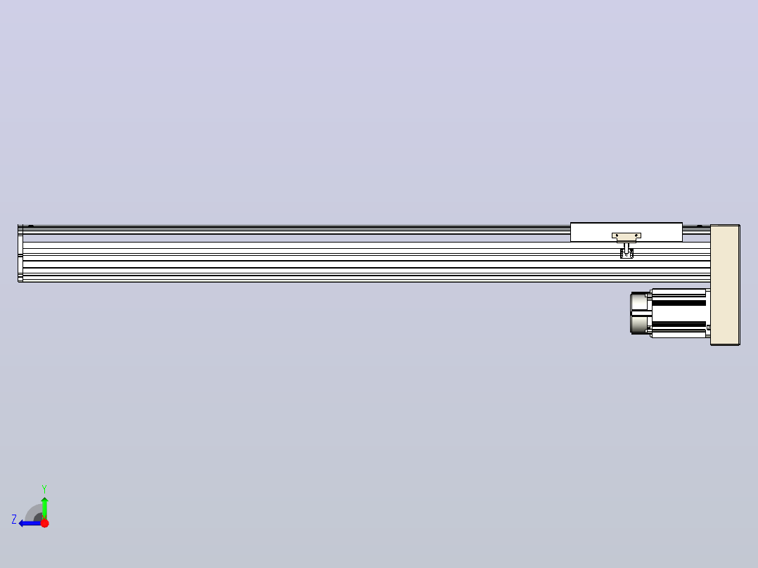 日规模组半封闭丝杆TPA-HNR-220D-3210C-L1050-MP-Y-P1K-N3右视图