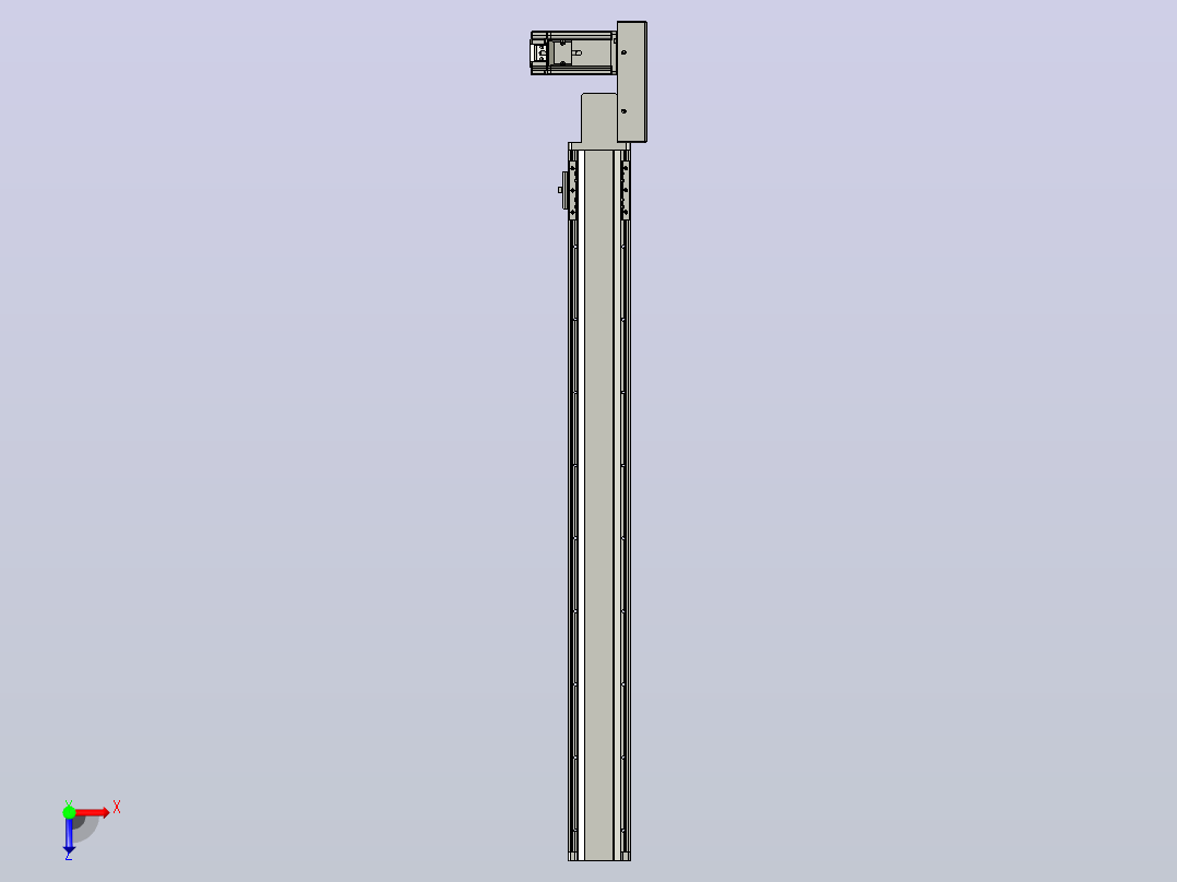 皮带直线轴半封闭可选导轨TPA-HNB-85D-90-L800-ML-Y-P20-N3俯视图