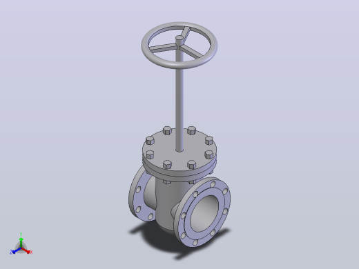 gate valve (asme b16.34) fl - 150-2500阀正等轴测缩略图