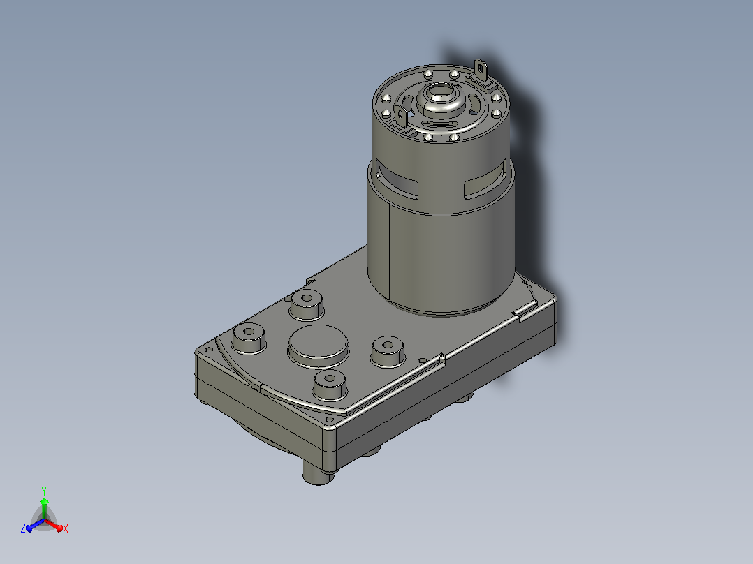 FC-775微型减速电机系列正等轴测图