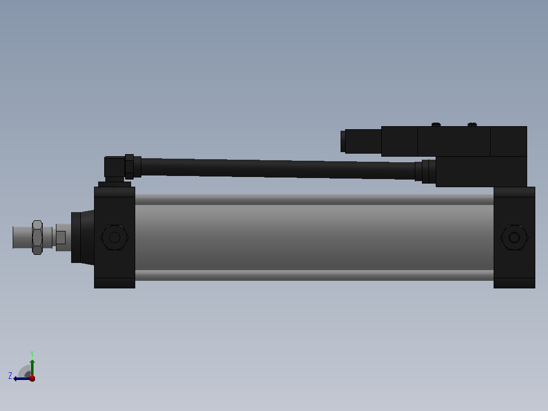 10A-5(V)系列带阀气缸(带阀型通电时推式)[10A-5(V) (Ⅱ) SD 80 B 300 A 5]右视图