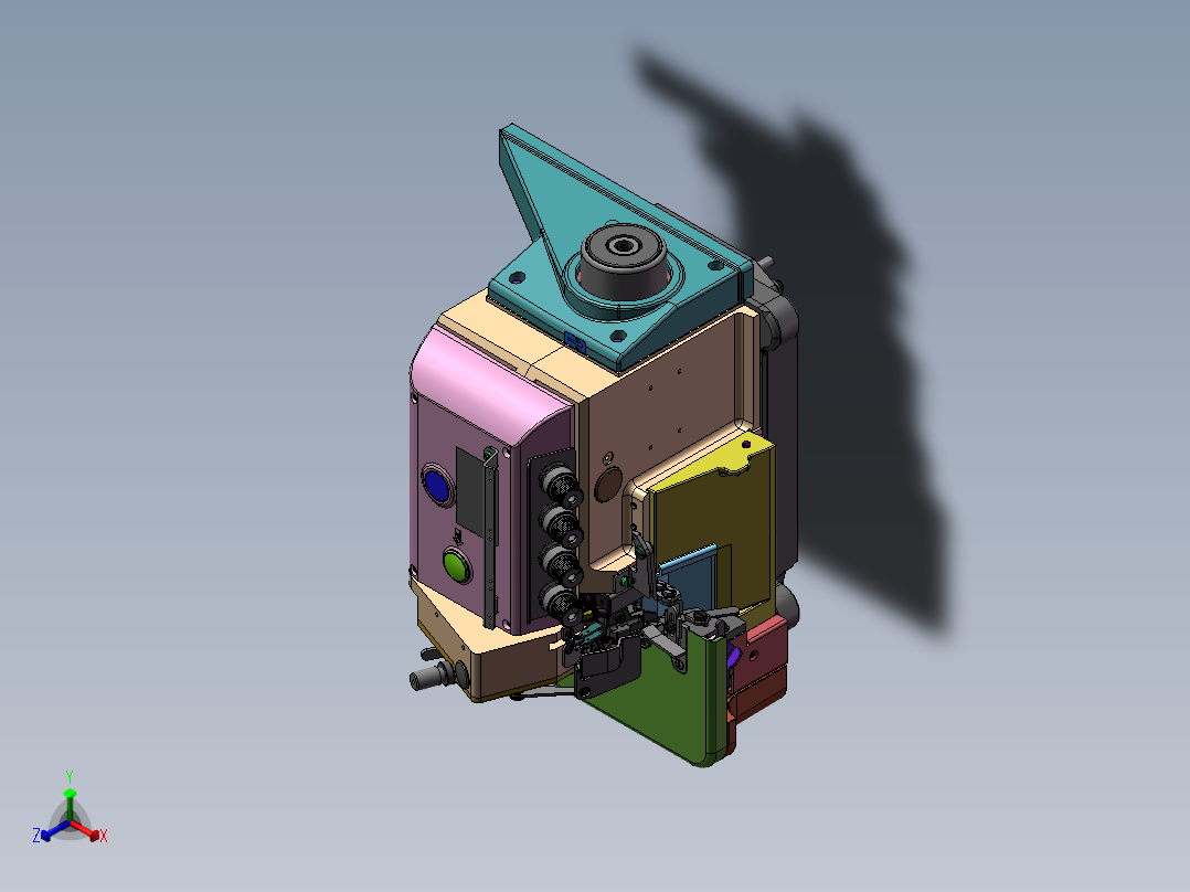 工业缝纫机 包缝机1241946===700正等轴测图