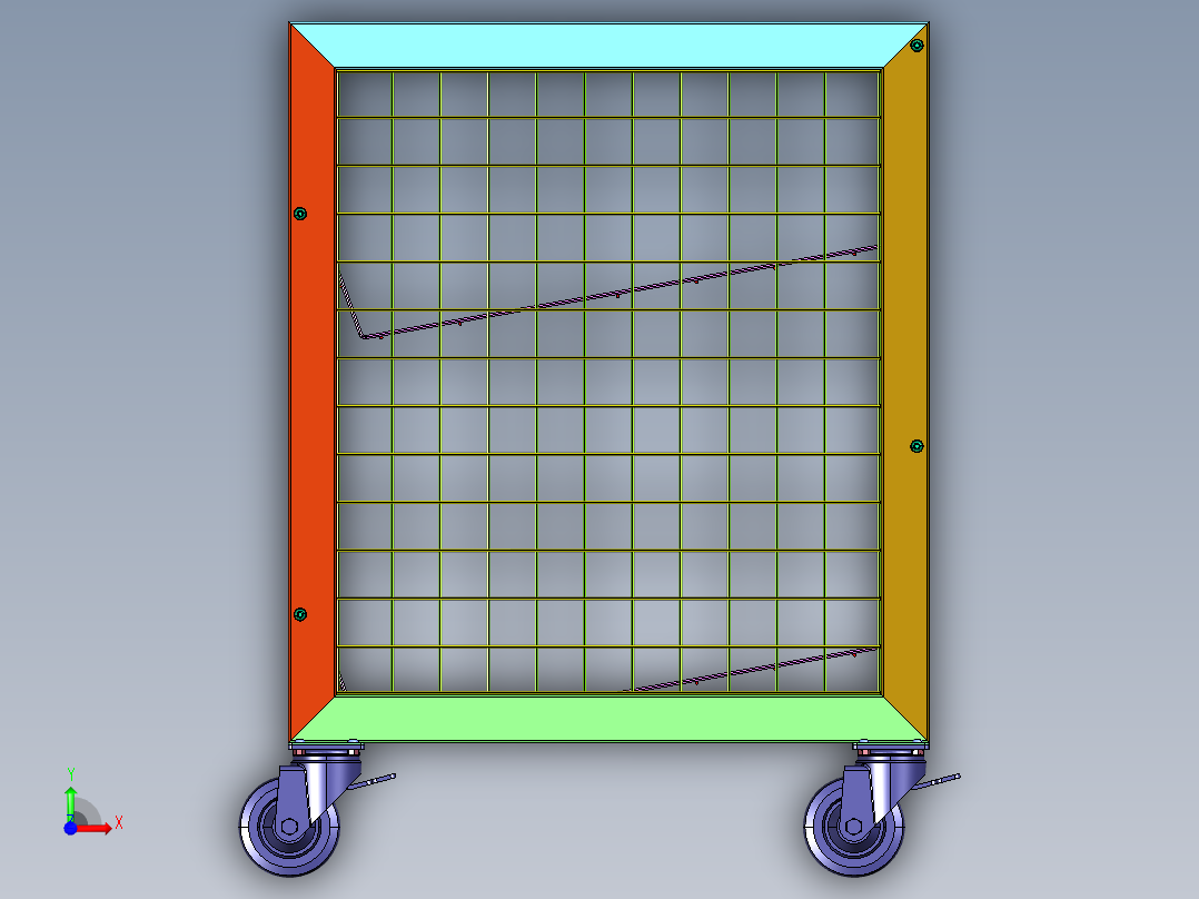 围栏搬运周转拣货车前视图
