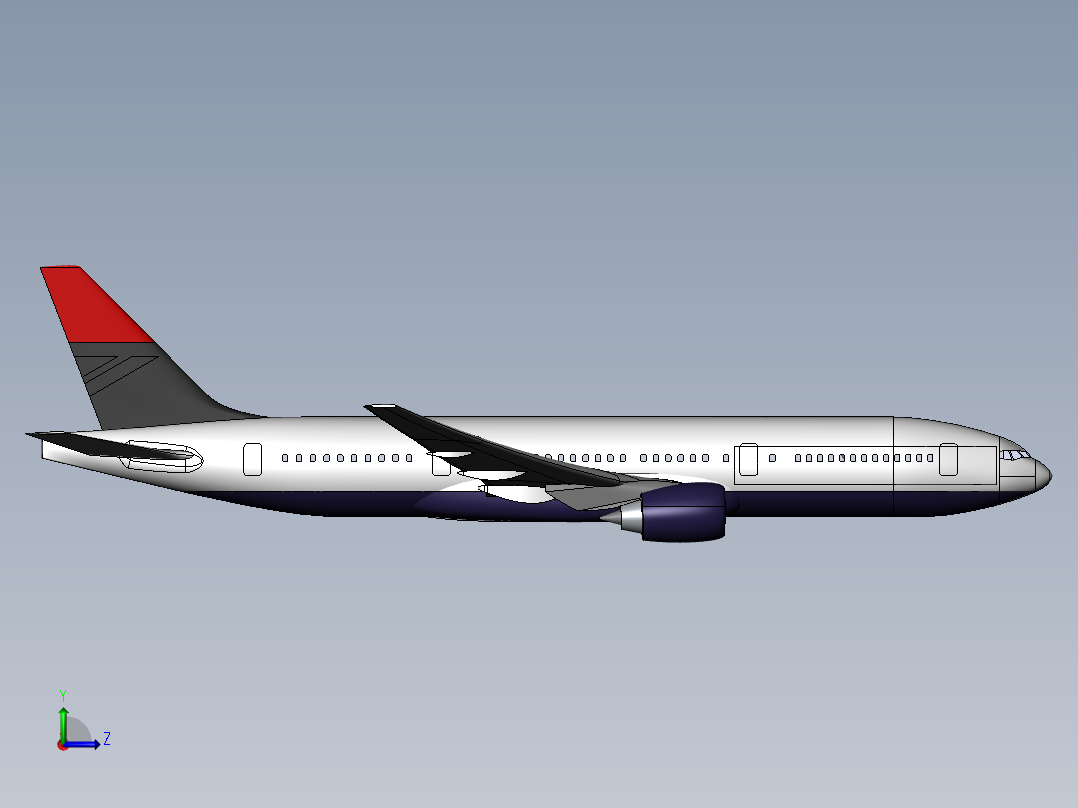 马航失踪的波音777左视图