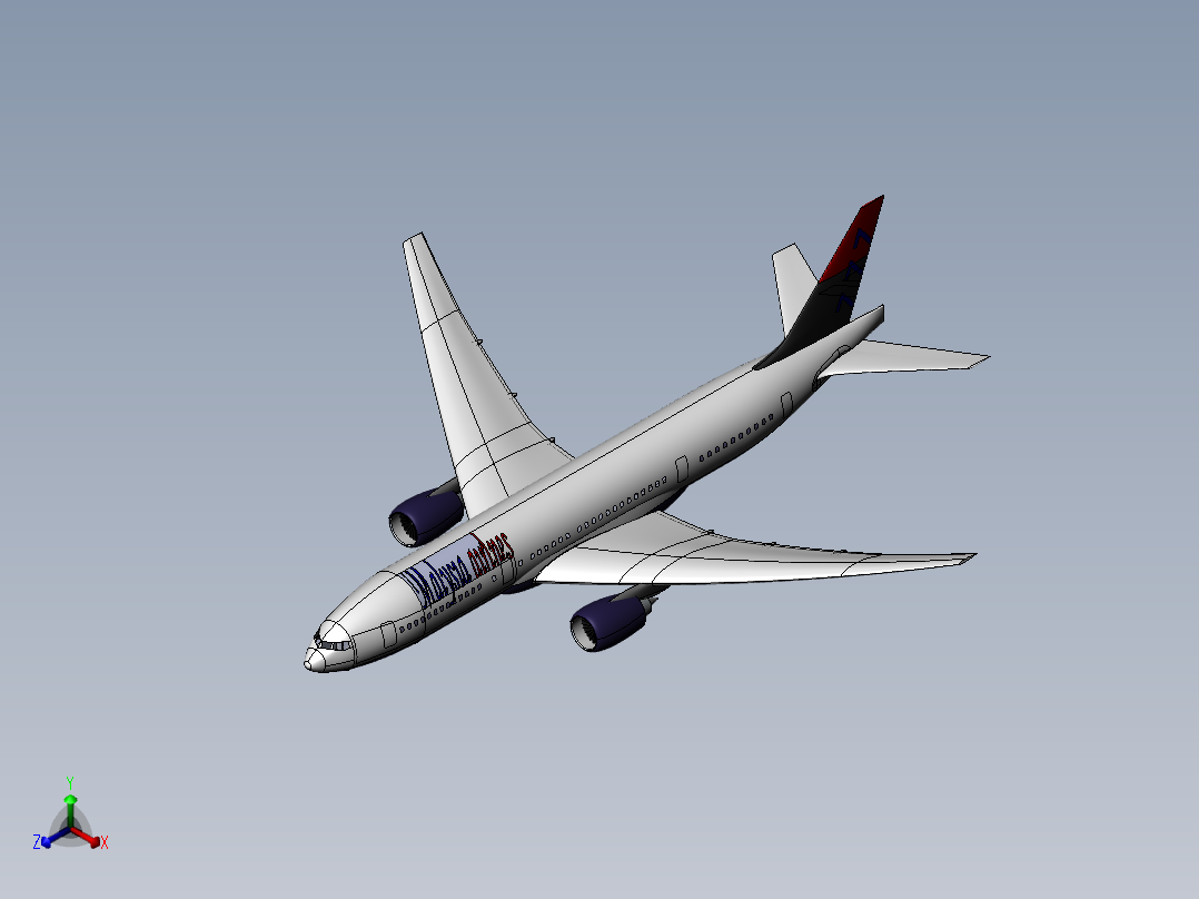 马航失踪的波音777正等轴测图