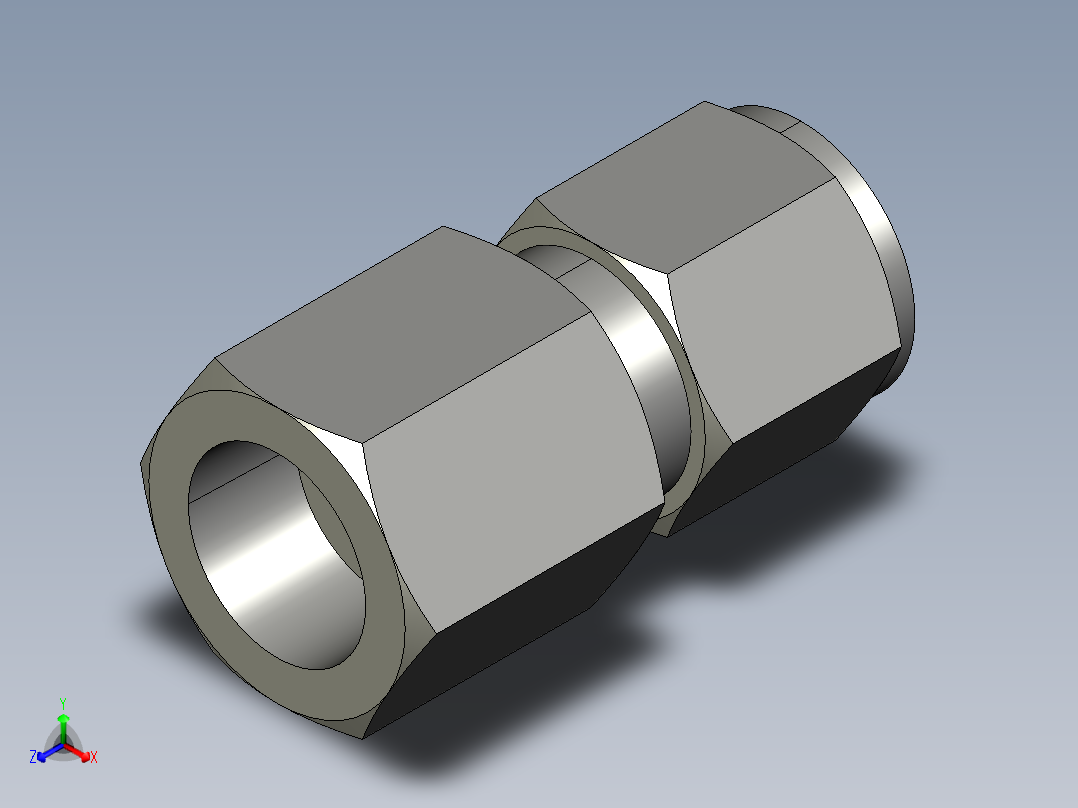 卡套式工业通用硬管接头10_gbu-s正等轴测图