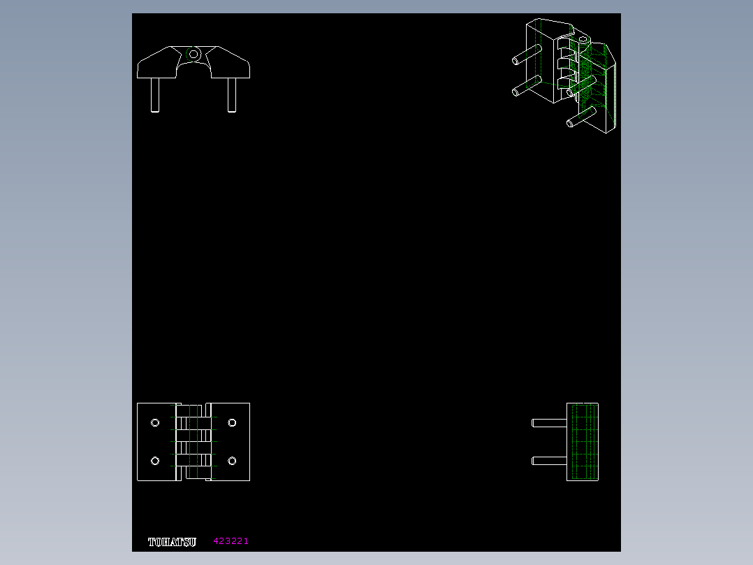 工程塑膠鉸鏈CFE-2D多系列多零件图纸模型